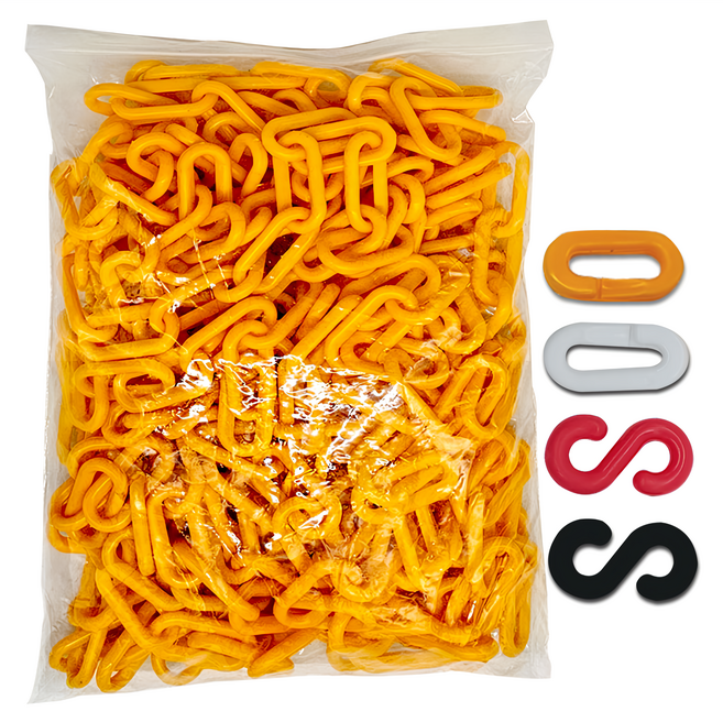 모칸도 주차체인 형광체인 플라스틱체인 체인고리 세트, 1세트, 옐로우