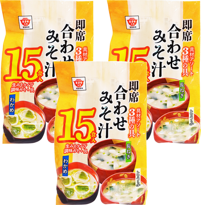Masuya Miso 升屋 15食入綜合即食味噌湯, 300g, 3袋