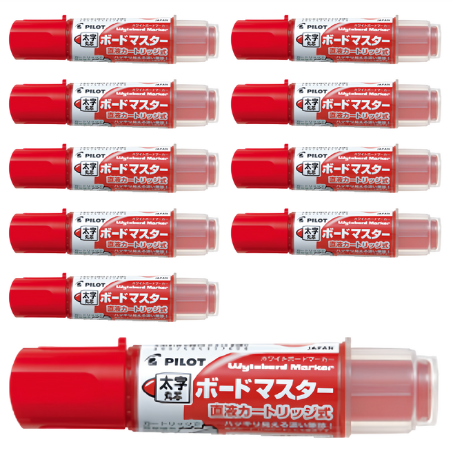 PILOT 百樂 可換卡水白板筆, 紅色, 10支