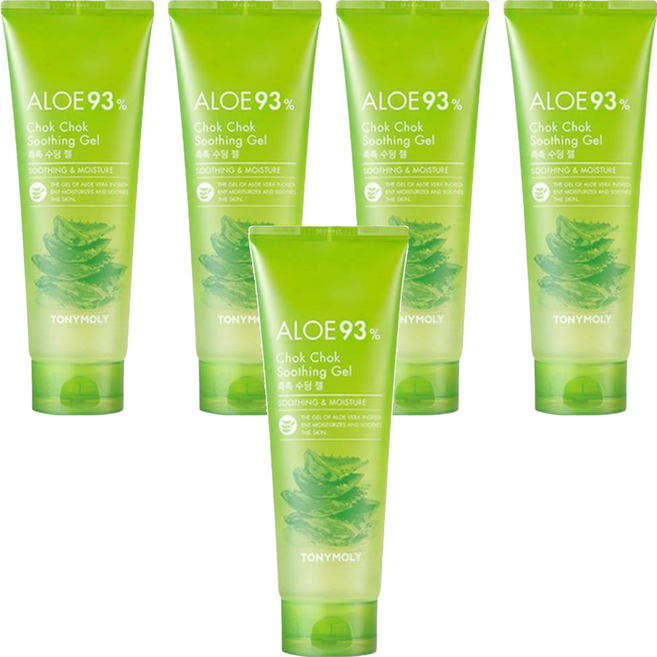 Tony Moly Chok Chok 蘆薈舒緩凝膠 93%蘆薈萃取 保濕舒緩, 5條, 250ml