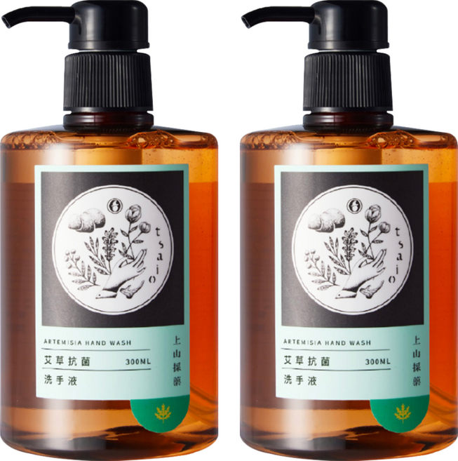 tsaio 上山採藥 艾草抗菌洗手液 溫和清潔 保濕潤澤 300ml, 2瓶