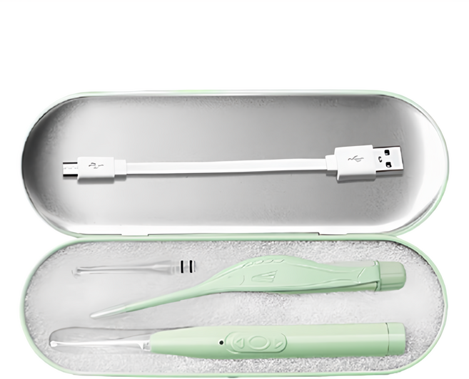 USB質感光照挖耳清潔組 17.6 x 5.8 x 2cm, 1盒