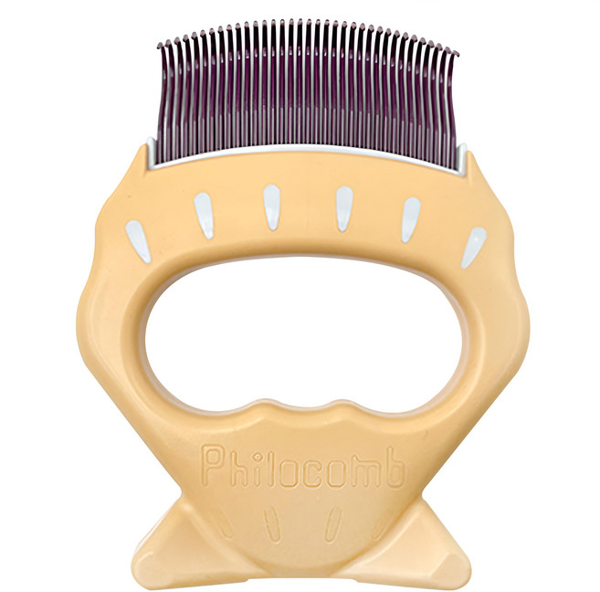 Philocomb 寵物貝殼梳/除毛梳 E1 柔軟梳頭, 咖啡色, 1個