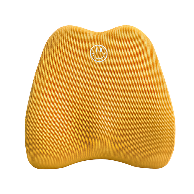 WIDE VIEW 微笑人體工學透氣記憶棉腰靠枕墊 MJ6298, 姜黃色