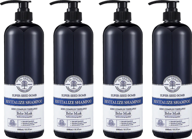 Dr.SEED 柔敏香氛洗髮精 寶寶香 含印加果油/燕麥/黑豆成分 保濕鎖水 給予髮絲充足營養, 1L, 4瓶