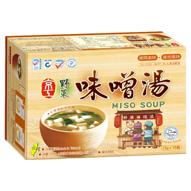京工 野菜味噌湯 純素食 10包, 130g, 1盒