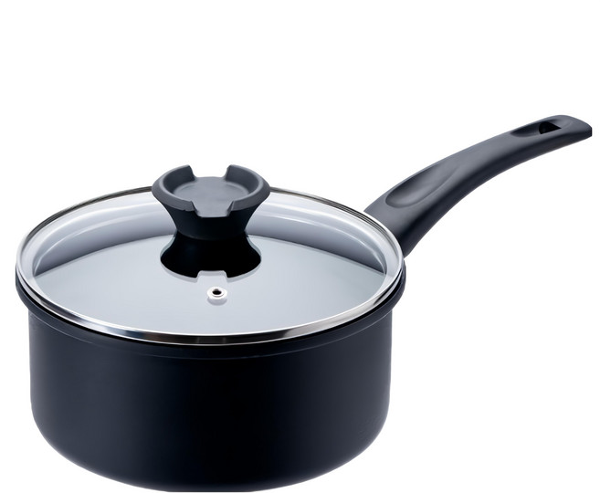 cook power 鍋寶 IH爐適用 御璽陶瓷不沾湯鍋 附蓋, 黑色, 1個, 18cm