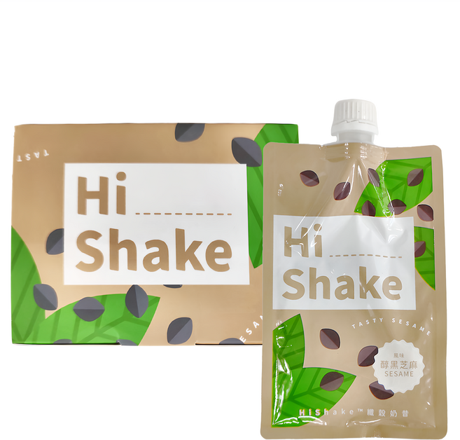MIHONG 米鴻生醫 HiShake 纖穀奶昔 醇黑芝麻風味 5包, 30g, 1盒