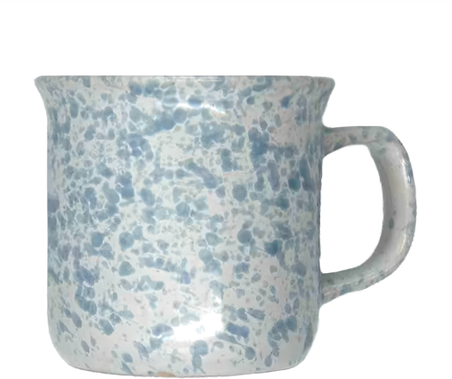 Homely Zakka 創意不規則潑墨點點陶瓷馬克杯 300ml - 灰藍點點, 1個