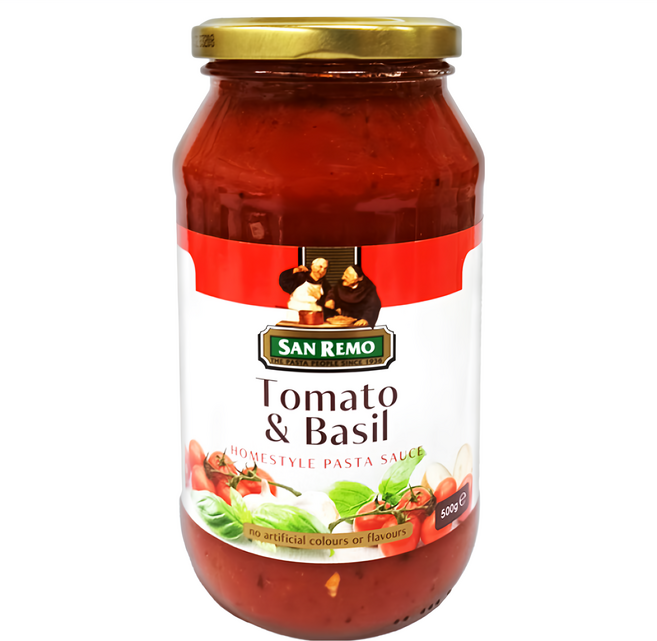 SAN REMO 頂級麵醬 蕃茄羅勒, 500g, 1罐