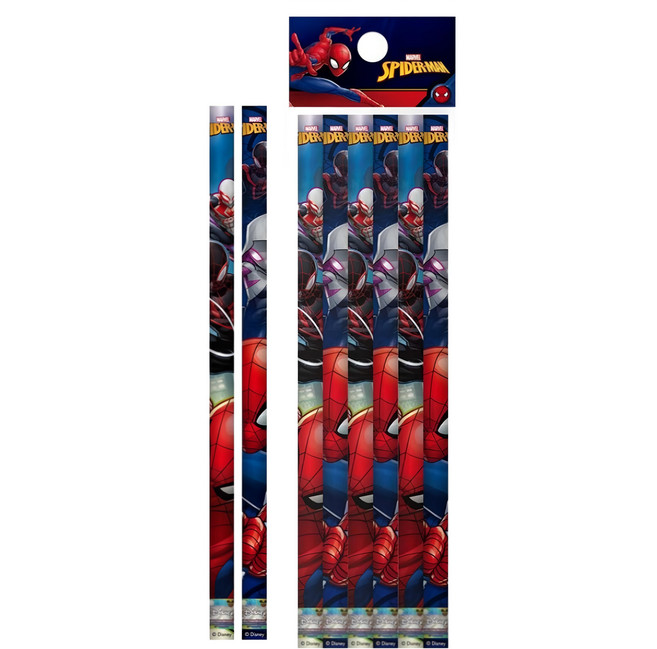 Disney 迪士尼 漫威(蜘蛛人)2B大三角鉛筆(6支入), 蜘蛛人, 1組