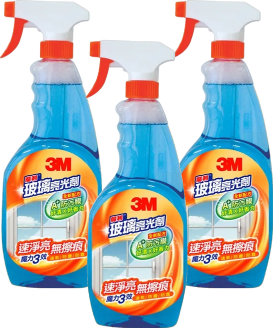 3M 魔利 玻璃亮光劑, 600ml, 3瓶