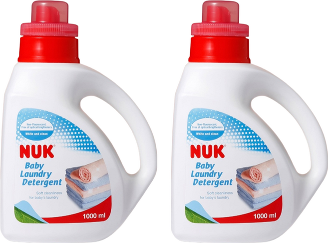 NUK嬰兒洗衣精 成分天然溫和 不含螢光劑, 1L, 2瓶