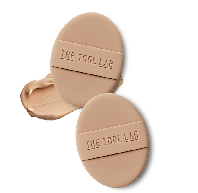 THE TOOL LAB 長效彈力粉撲 標準款, 米色, 2個