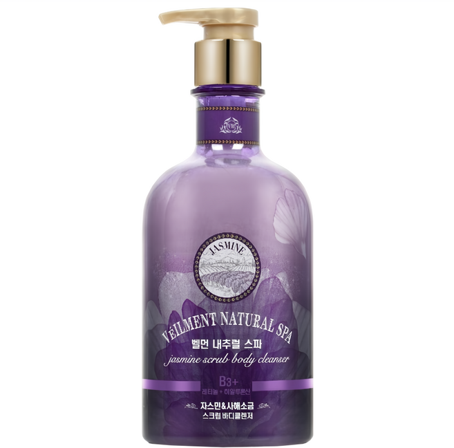 VEILMENT 蓓蔓 茉莉花賦活沐浴露 含礦物質磨砂膏 自然溫和無負擔, 600g, 1瓶