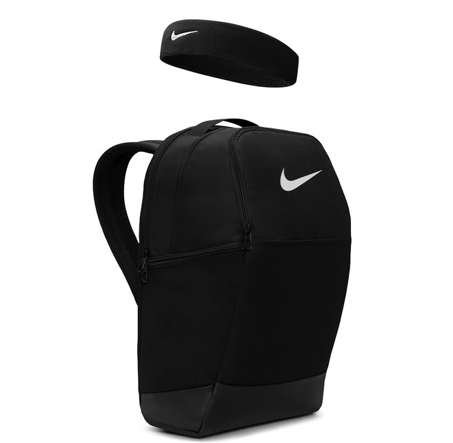 NIKE 耐吉 Swoosh 後背包 + 髮帶, 黑色, 1組