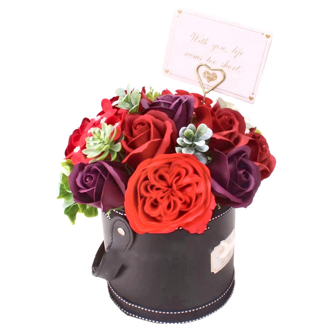 桶裝香皂花 300g, 玫瑰紅, 1個