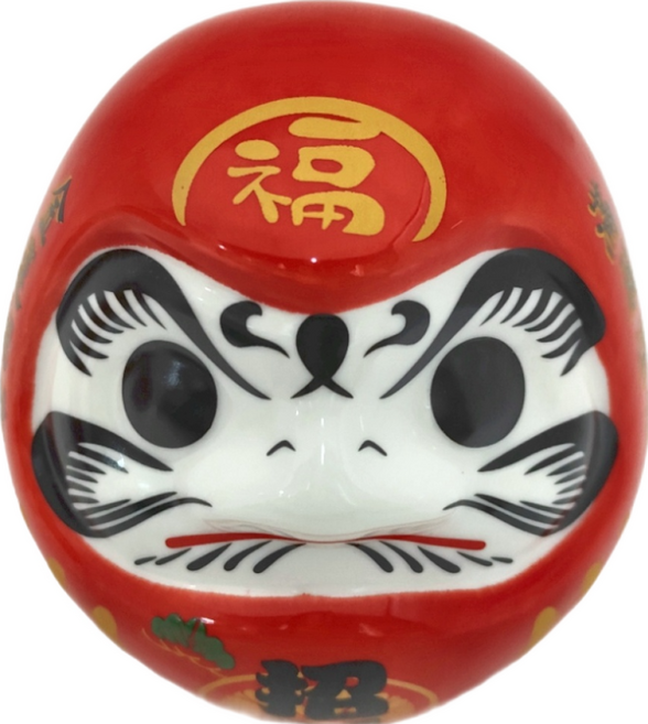 福運 達摩招財陶瓷擺飾 B970-01B, 紅色