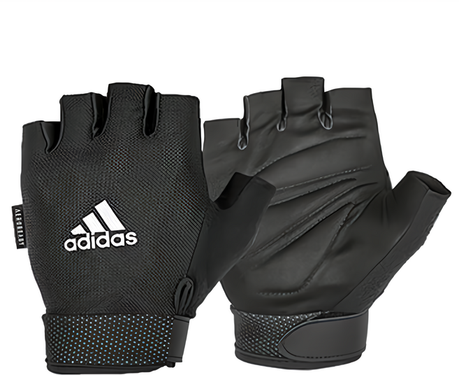 adidas 愛迪達 可調式透氣短指訓練手套, 白色, 1雙