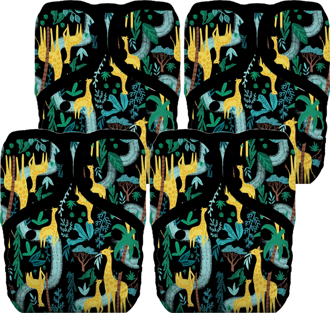 THIRSTIES 成長型 口袋式布尿布 適合0-36個月的寶寶, Stand Tall 黑色, 4件