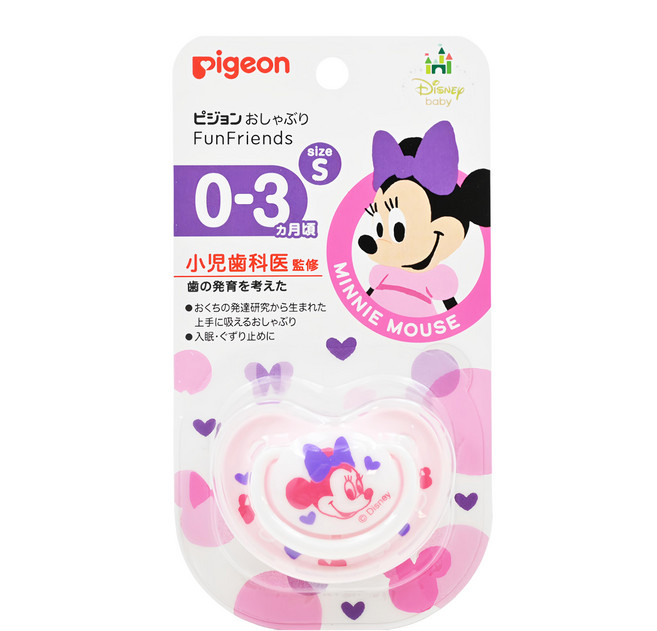 pigeon 貝親 輕量安心奶嘴 S 米妮版, 0-3個月, 1個