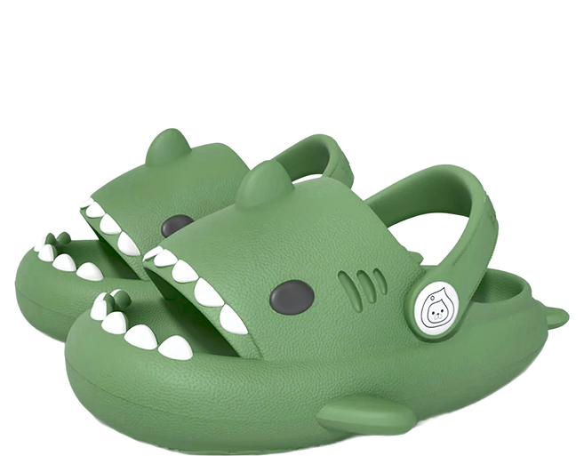 鯊魚兒童防滑厚底兩用洞洞涼拖鞋