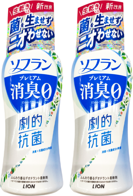 LION 獅王 Soflan 消臭衣物柔軟精 藍色 草本香, 510ml, 2瓶