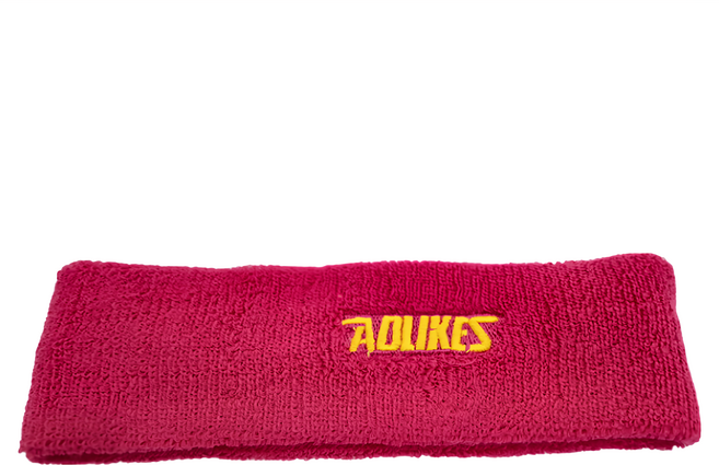 AOLIKES 奧力克斯 2108毛巾頭帶 柔軟棉質材料 高密度彈性編織, 玫紅, 1個