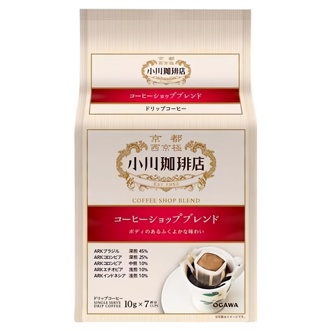 OGAWA 小川珈琲 濾掛式咖啡, 10g, 7包, 1袋