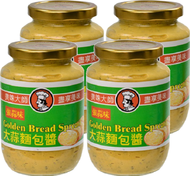 CHEF'S CHOICE 美味大師 大蒜麵包醬 強蒜味, 470g, 4罐