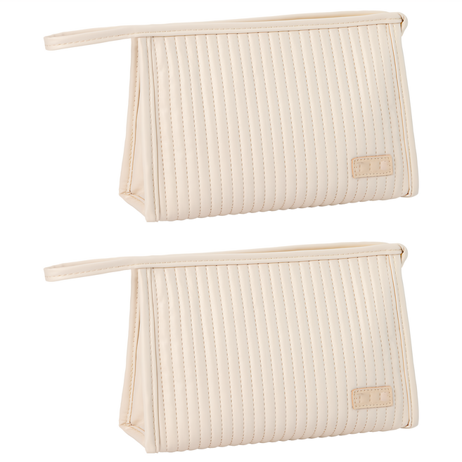 小麥購物 雲朵收納包 三角包 G108 22.5 x 16 x 8cm, 米白色, 2個