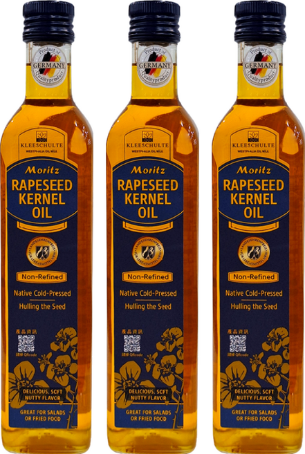Moritz Oils 冷壓初榨菜籽仁油, 500ml, 3瓶