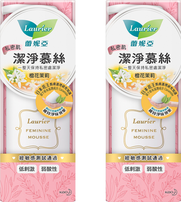 Laurier 蕾妮亞 台灣公司貨 私密肌潔淨慕絲 橙花茉莉, 150ml, 2瓶