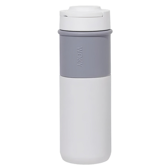 WOKY 沃廚 台灣公司貨 JIN真瓷系列 陶瓷環保提手杯, 白色, 500ml, 1個
