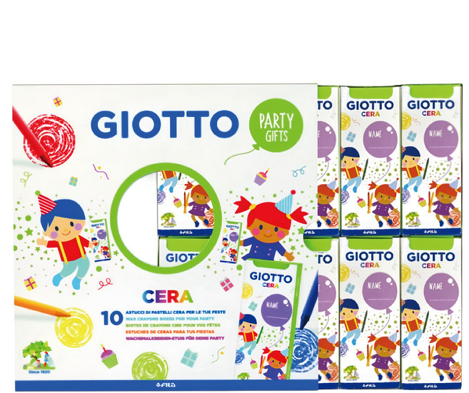 GIOTTO 好清洗蠟筆派對禮物分享盒, 4色, 1盒