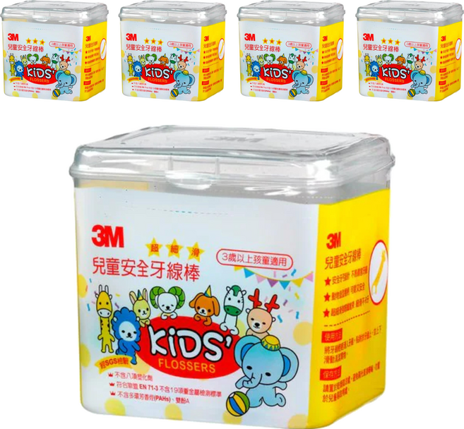 3M 兒童安全牙線棒, 66支, 5盒