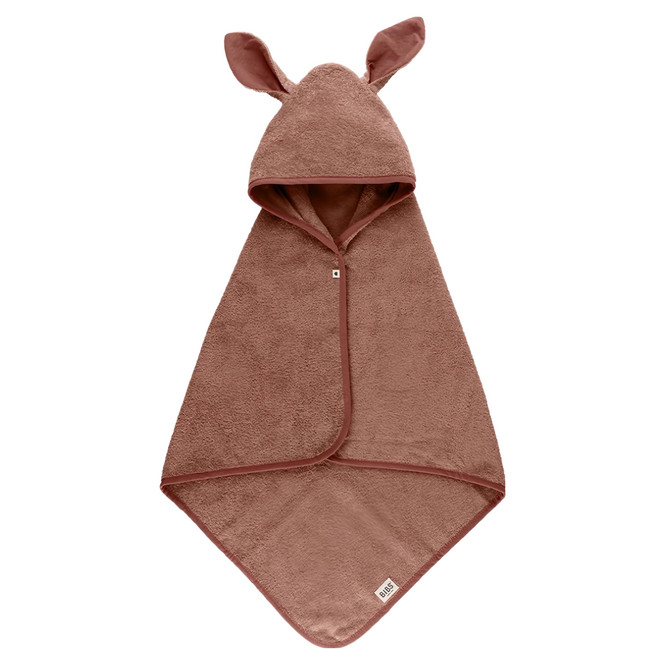 BIBS Hoodie Towel Kangaroo 袋鼠連帽浴巾, 棕色, 1個