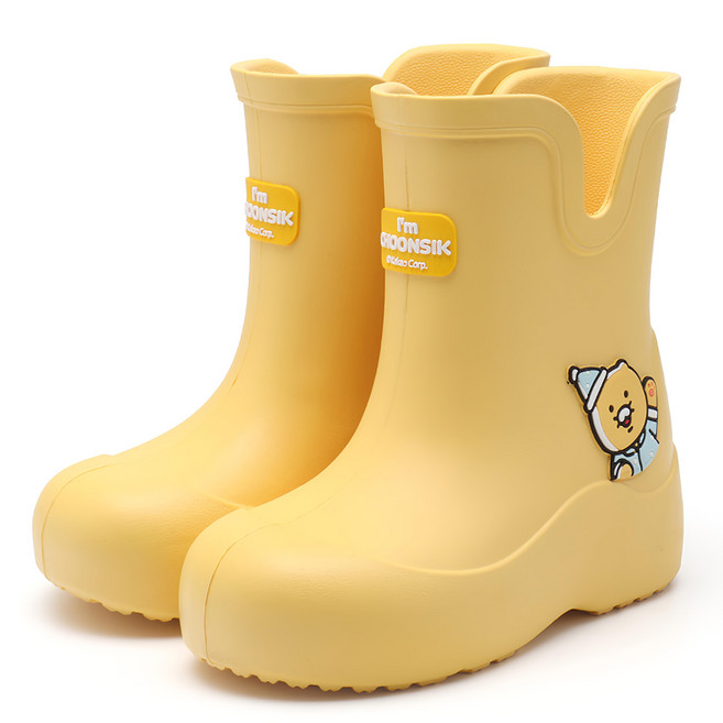 KAKAO FRIENDS 春植晚安雨鞋 230mm 黃色 - 可愛造型、輕巧舒適兒童雨具