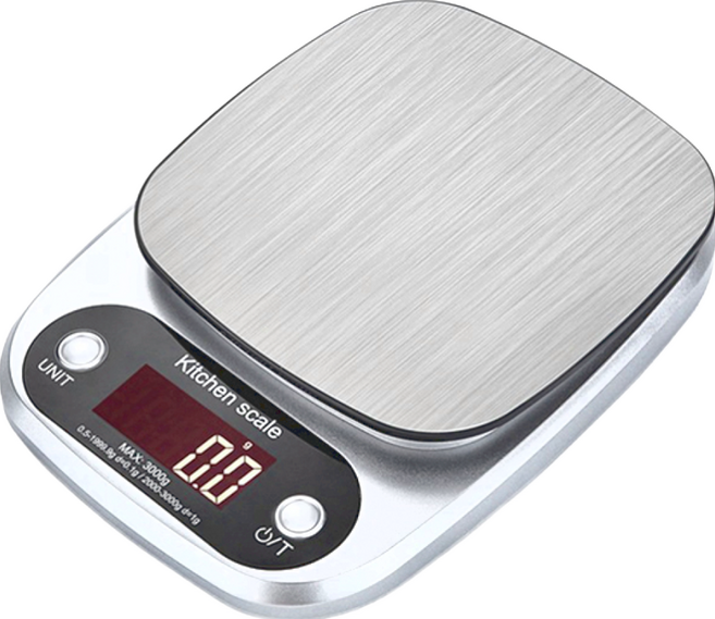 Mega 廚房烘焙高精度電子秤 21 x 15.5 x 3cm, A0040223-01, 3kg, 銀色