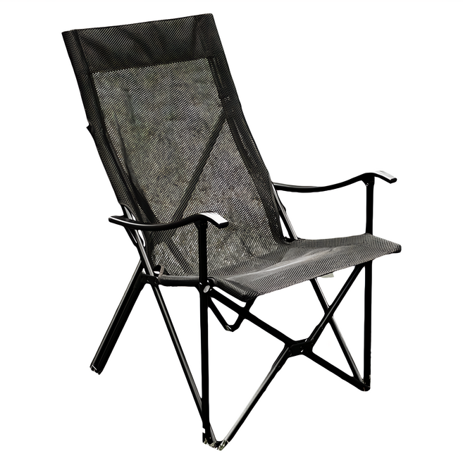 Outdoor Base 小八高背休閒椅 20747 展開68 x 57 x 90cm 收納14 x 14 x 108cm 32kg, 黑色, 1個