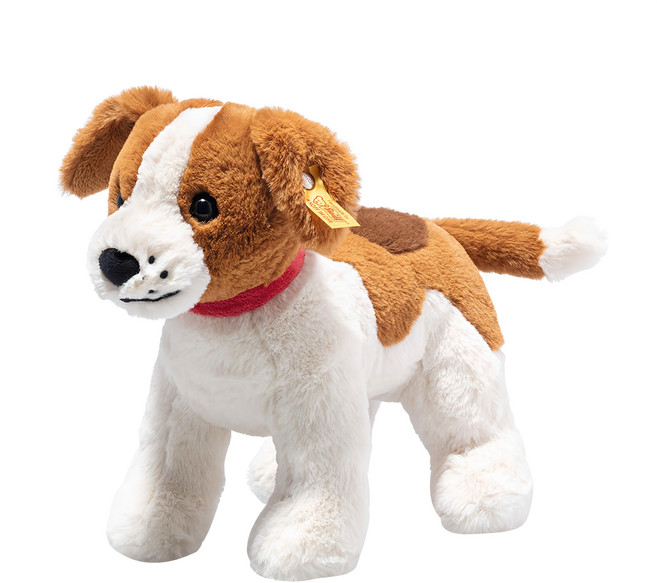 Steiff 德國金耳釦泰迪熊 黃標玩偶, 27cm, Soft Cuddly Friends Snuffy dog, 1個