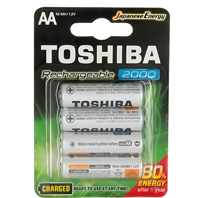 TOSHIBA 東芝 3號低自放電鎳氫充電電池 TNH-6GME, 4顆, 1組
