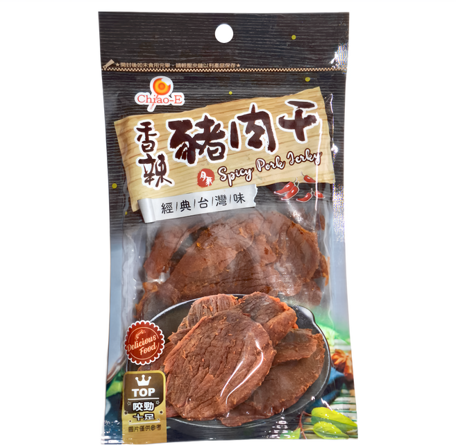 Chiao-E 巧益 香辣豬肉干, 1包, 100g