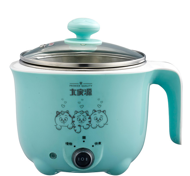 大家源 304不鏽鋼防燙美食鍋 TCY-2727B 1.0公升 110V/60Hz 550W 雙層防燙設計 淺槽設計 兩段式溫度控制