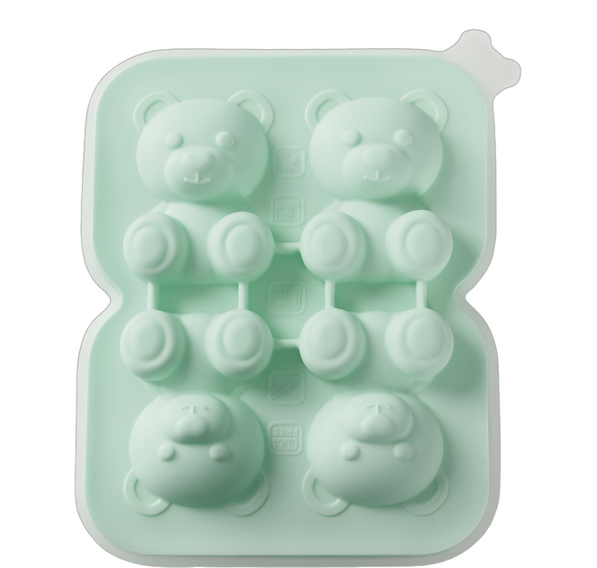 FaSoLa 食品級鉑金矽膠卡通條型製冰盒 耐溫-40°C~230°C, 綠色, 1個