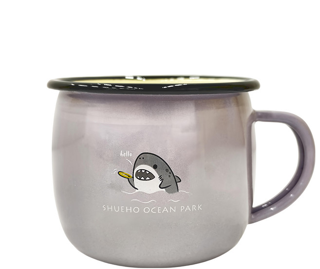 SHUEHO 樹可 海洋公園杯 鯊魚寶寶 琺瑯杯, 紫色, 1個