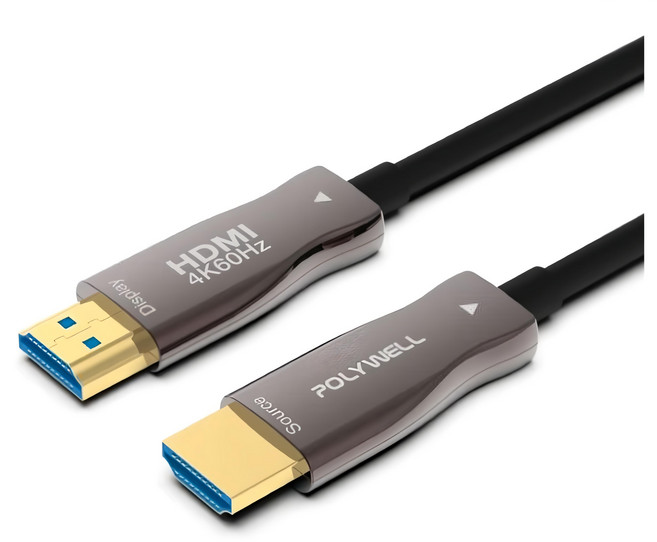 POLYWELL 寶利威爾 HDMI 2.0 AOC 光纖線 公對公, 1條, 25m