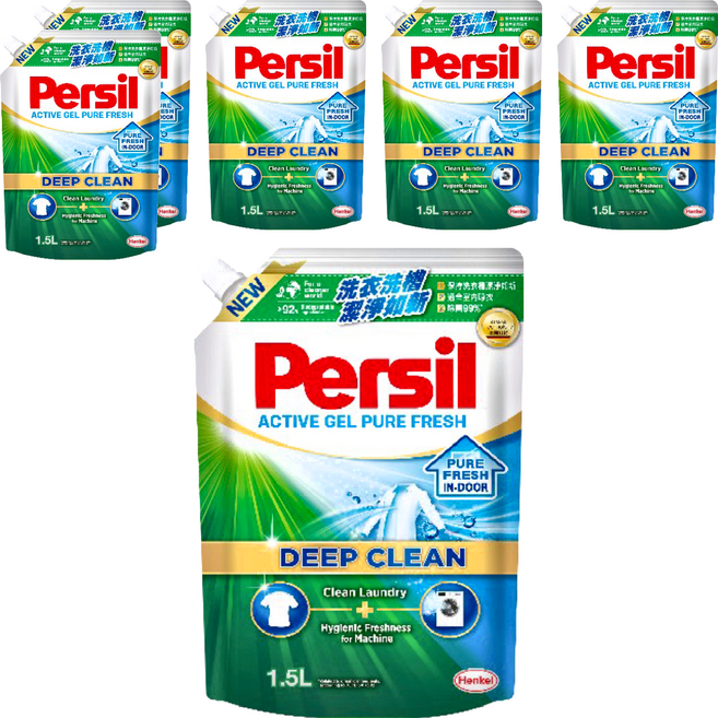 Persil 寶瀅 台灣公司貨 深層酵解洗衣凝露 補充包 室內晾衣, 1.5L, 1包, 6包