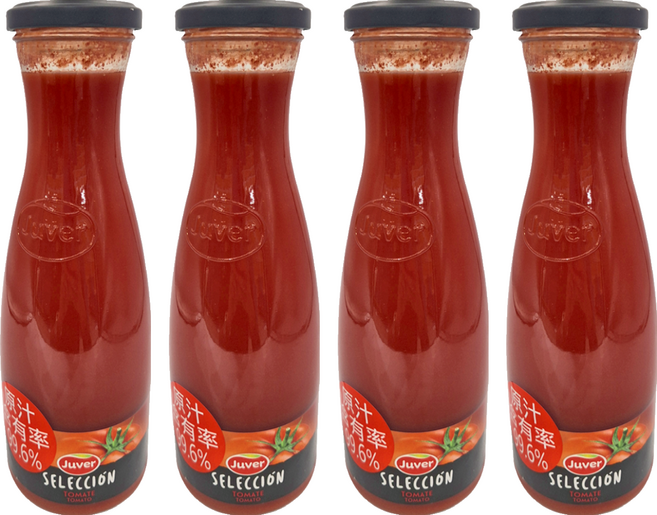 Juver 茱兒 西班牙茱兒蕃茄汁 850ml 原汁含有率99.6%, 4瓶