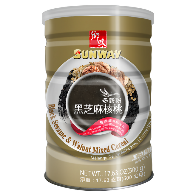 SUNWAY 鄉味 多穀粉 黑芝麻核桃, 500g, 1入, 1罐